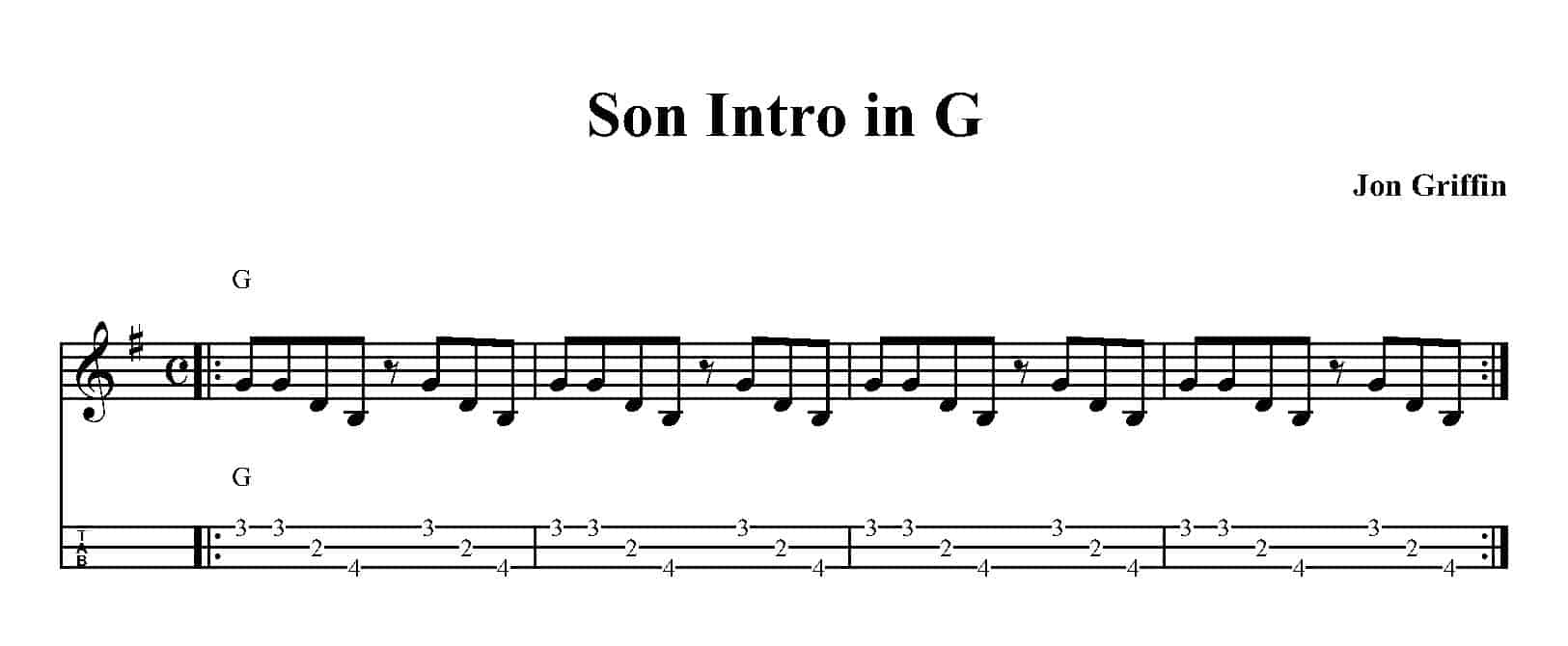 Cuban son introduction in G major
